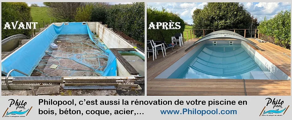 Piscine en bois enterrée réalisée par Philo Pool